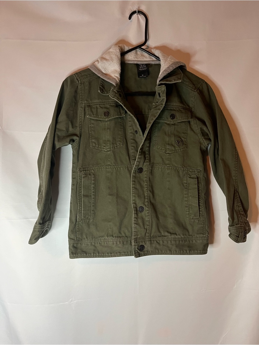 Shaun White Olive Green Hooded Denim Jacket